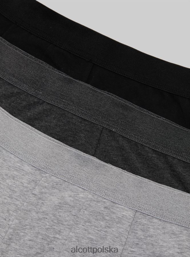 odzież Alcott zestaw 3 par bokserek z elastycznej bawełny bk1/mgy2/mgy1 mężczyźni 2TXFF61179