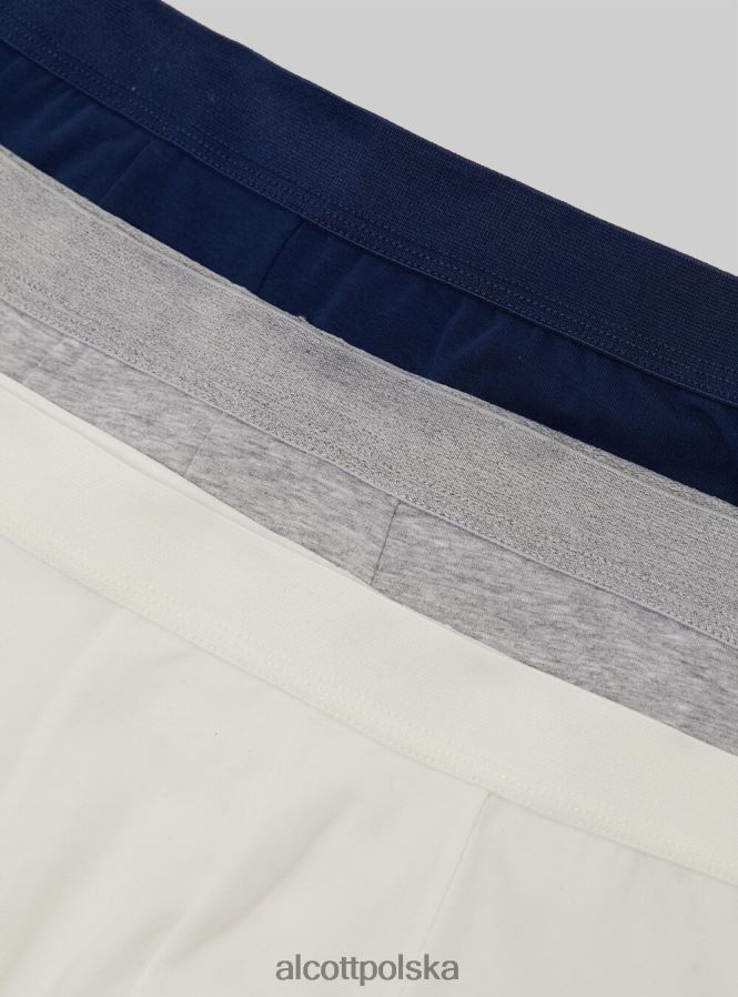 odzież Alcott zestaw 3 par bokserek z elastycznej bawełny bk1/mgy2/mgy1 mężczyźni 2TXFF6725