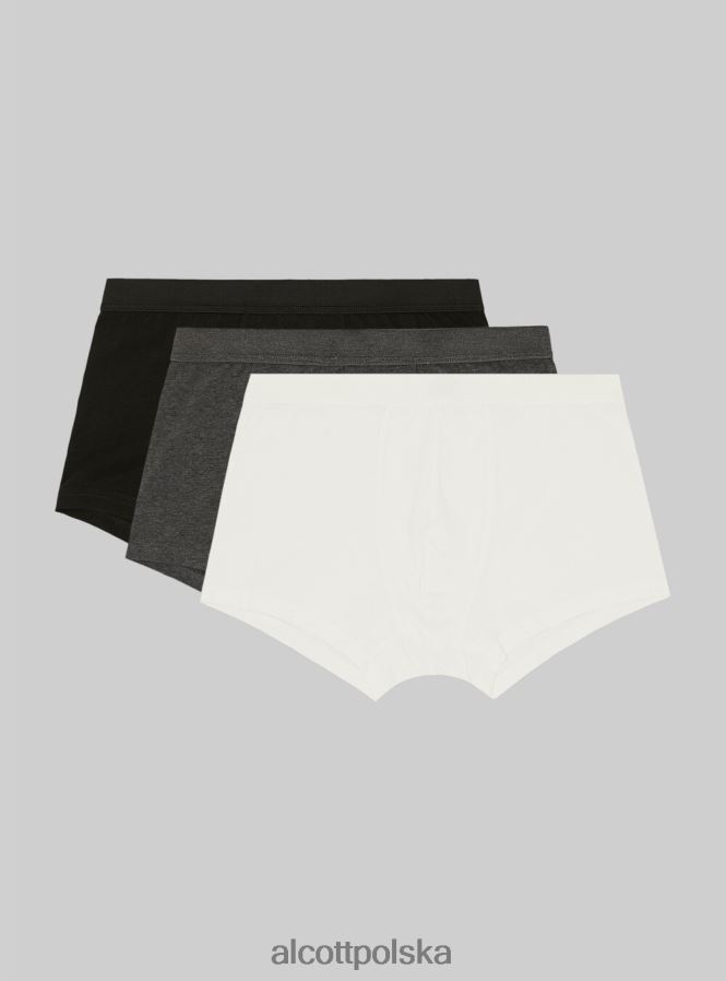 odzież Alcott zestaw 3 par bokserek z elastycznej bawełny bk1/mgy2/mgy1 mężczyźni 2TXFF6776