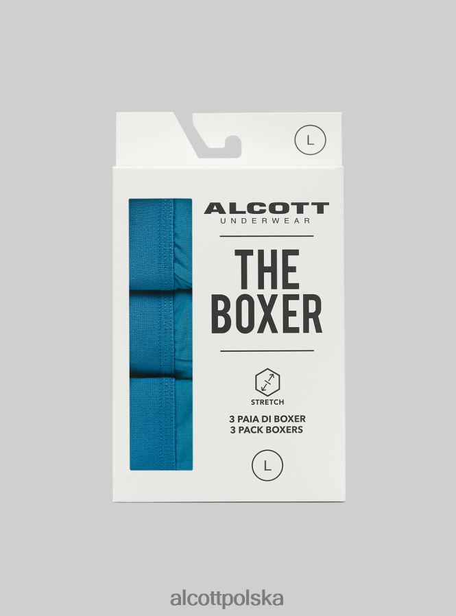 odzież Alcott zestaw 3 par bokserek z elastycznej bawełny bk1/mgy2/mgy1 mężczyźni 2TXFF6778