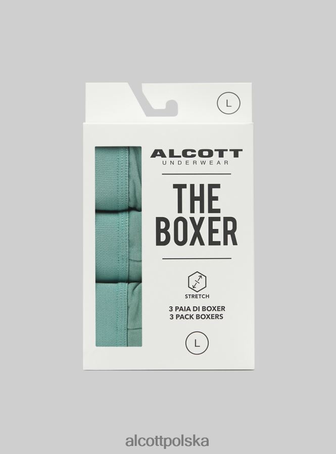odzież Alcott zestaw 3 par bokserek z elastycznej bawełny bk1/mgy2/mgy1 mężczyźni 2TXFF6951