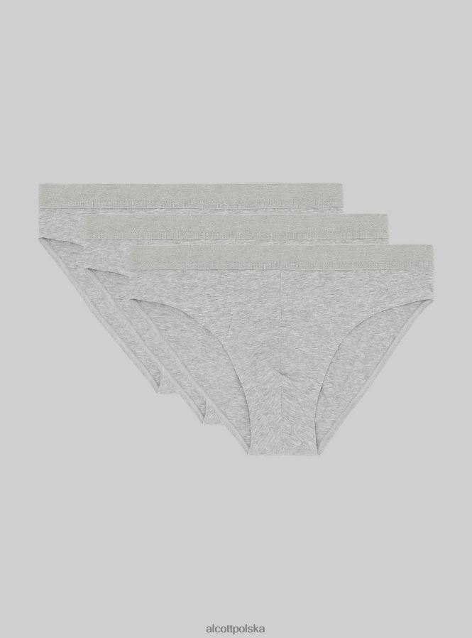 odzież Alcott zestaw 3 par fig bawełnianych ze stretchem bk1/mgy2/mgy1 mężczyźni 2TXFF61089