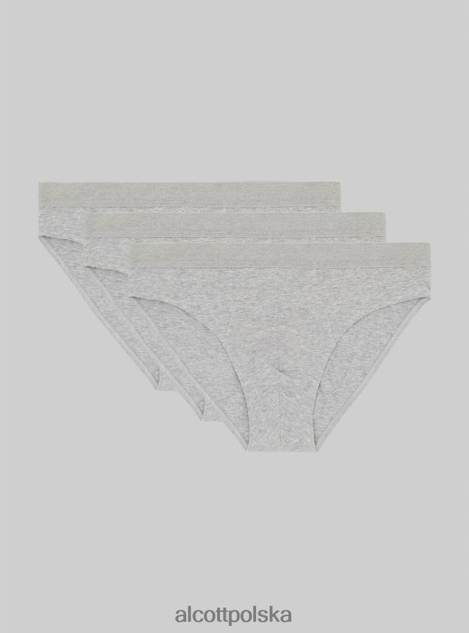 odzież Alcott zestaw 3 par fig bawełnianych ze stretchem bk1/mgy2/mgy1 mężczyźni 2TXFF61089