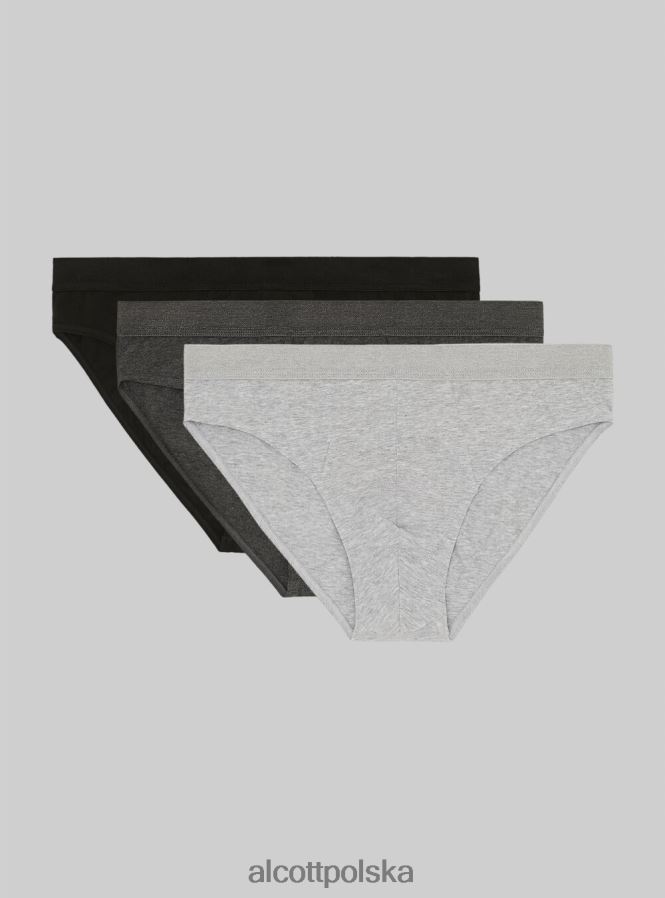 odzież Alcott zestaw 3 par fig bawełnianych ze stretchem bk1/mgy2/mgy1 mężczyźni 2TXFF61115