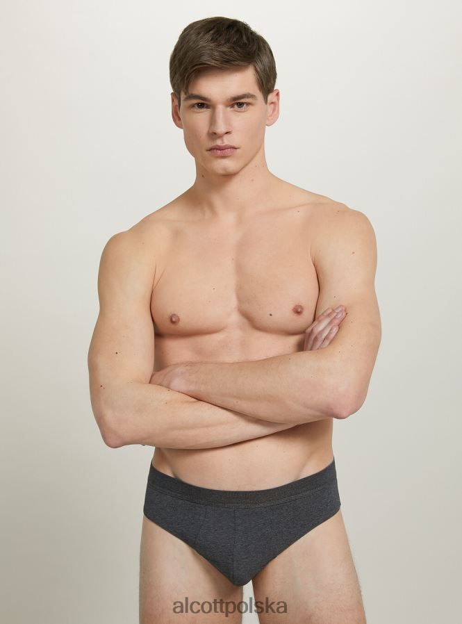 odzież Alcott zestaw 3 par fig bawełnianych ze stretchem bk1/mgy2/mgy1 mężczyźni 2TXFF61115