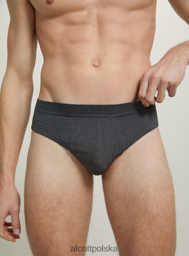 odzież Alcott zestaw 3 par fig bawełnianych ze stretchem bk1/mgy2/mgy1 mężczyźni 2TXFF61115