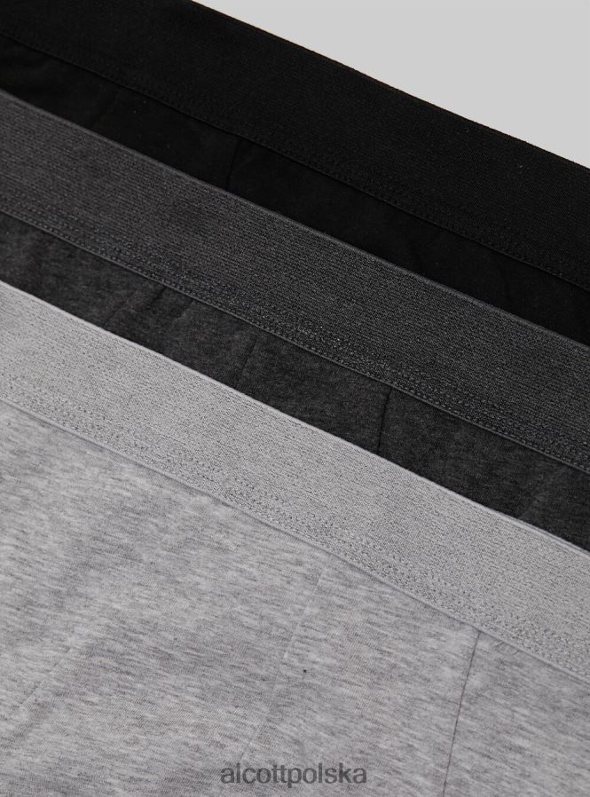 odzież Alcott zestaw 3 par fig bawełnianych ze stretchem bk1/mgy2/mgy1 mężczyźni 2TXFF61115
