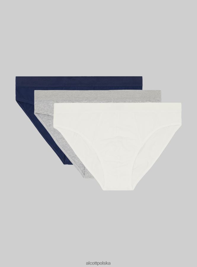 odzież Alcott zestaw 3 par fig bawełnianych ze stretchem bk1/mgy2/mgy1 mężczyźni 2TXFF61116