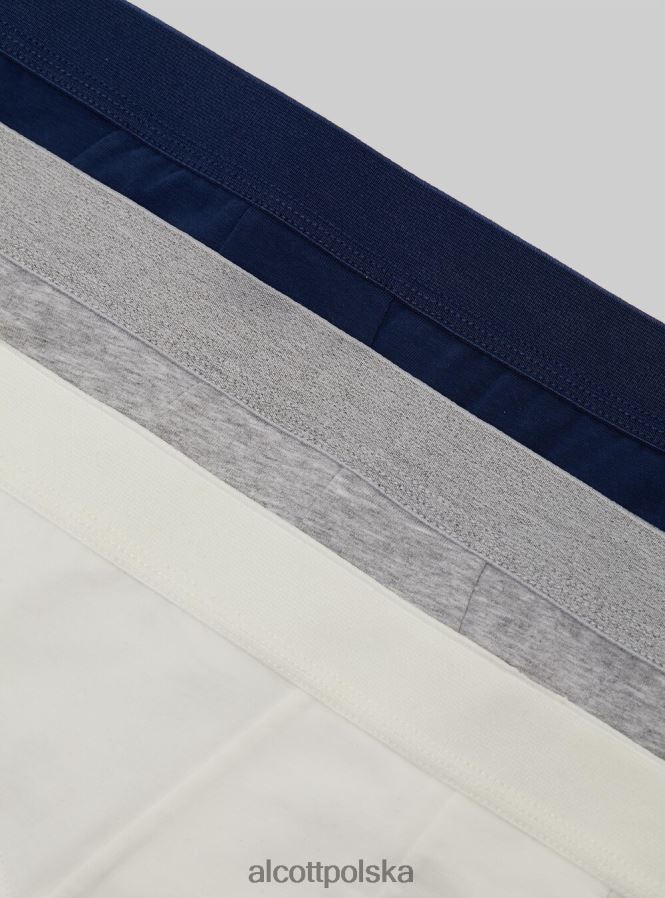 odzież Alcott zestaw 3 par fig bawełnianych ze stretchem bk1/mgy2/mgy1 mężczyźni 2TXFF61116