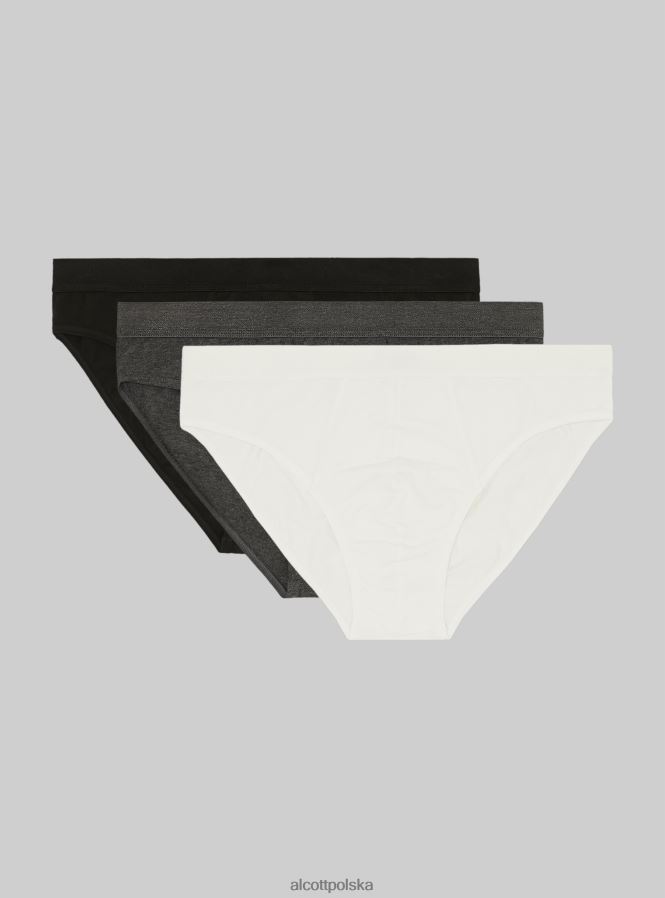 odzież Alcott zestaw 3 par fig bawełnianych ze stretchem bk1/mgy2/mgy1 mężczyźni 2TXFF6815