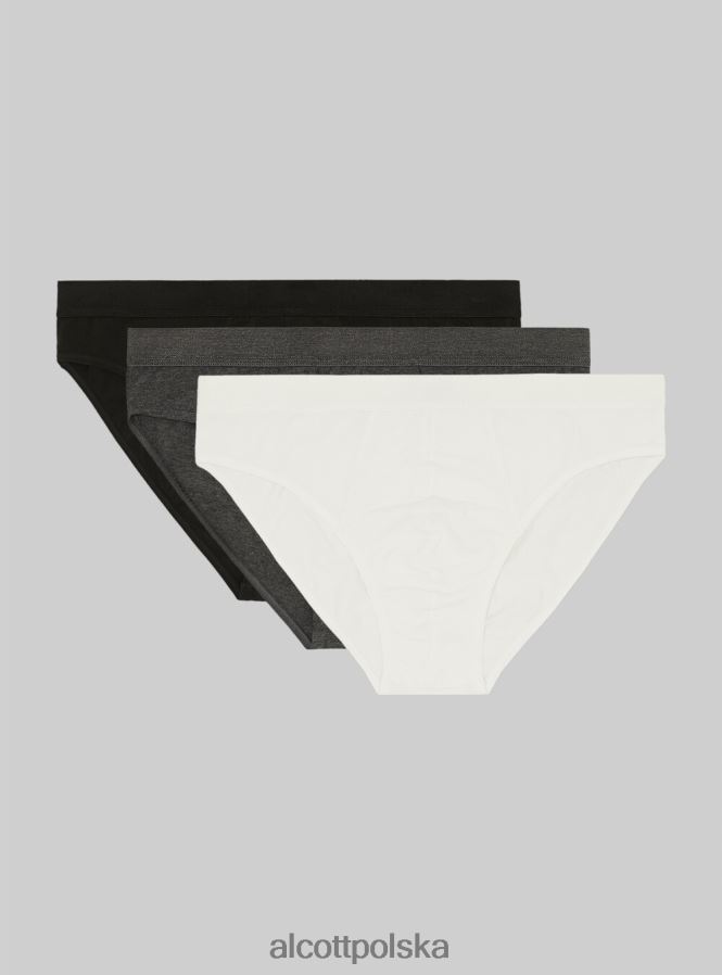 odzież Alcott zestaw 3 par fig bawełnianych ze stretchem bk1/mgy2/mgy1 mężczyźni 2TXFF6815