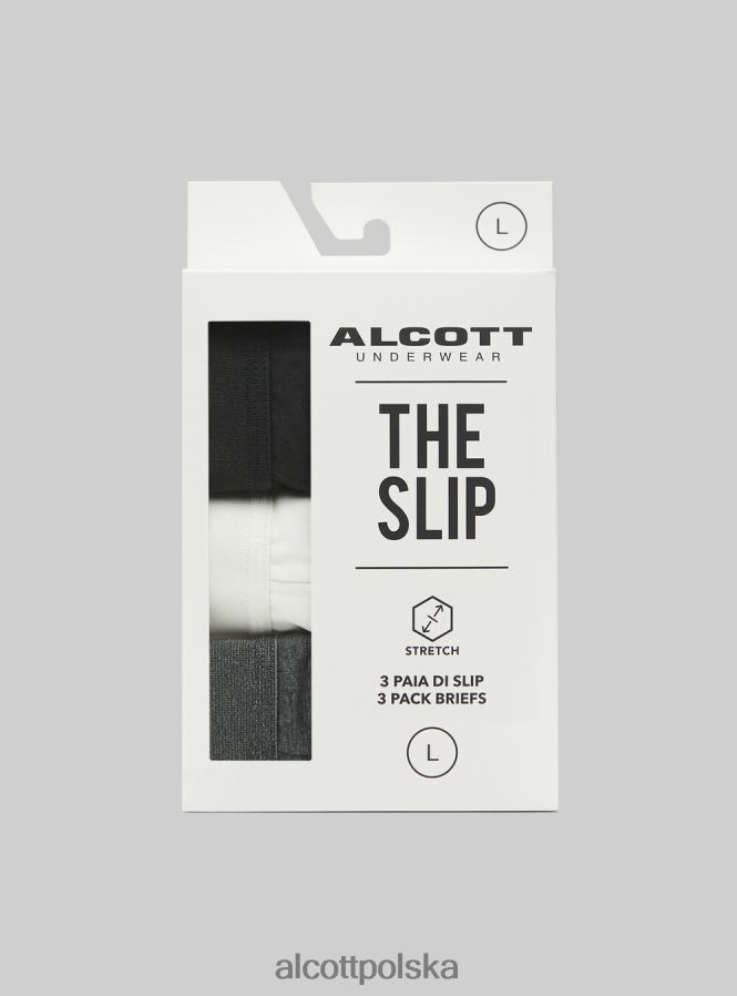 odzież Alcott zestaw 3 par fig bawełnianych ze stretchem bk1/mgy2/mgy1 mężczyźni 2TXFF6815
