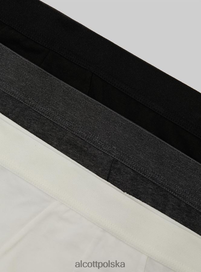 odzież Alcott zestaw 3 par fig bawełnianych ze stretchem bk1/mgy2/mgy1 mężczyźni 2TXFF6815