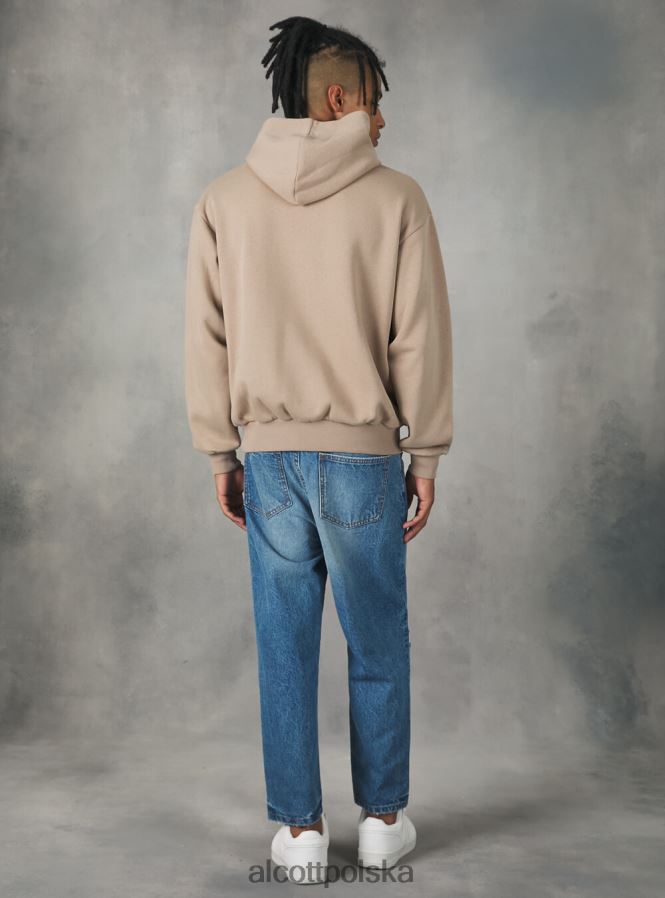 odzież Alcott Bluza z kapturem o pudełkowym kroju średni piasek sa2 mężczyźni 2TXFF61165