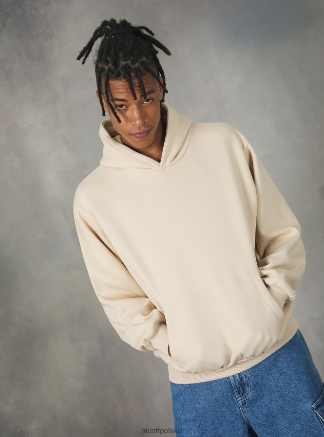 odzież Alcott Bluza z kapturem o pudełkowym kroju średni piasek sa2 mężczyźni 2TXFF6794