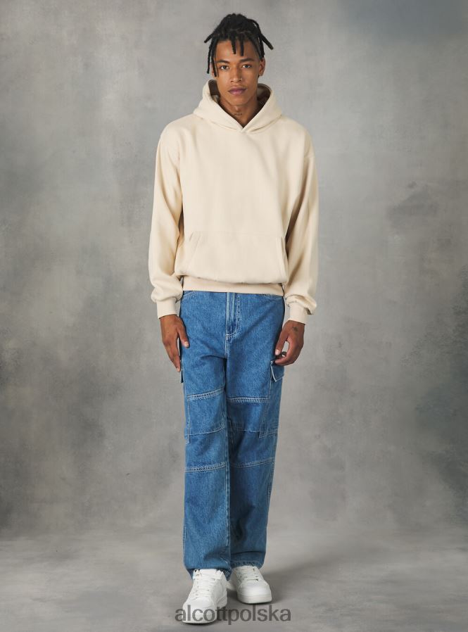 odzież Alcott Bluza z kapturem o pudełkowym kroju średni piasek sa2 mężczyźni 2TXFF6794