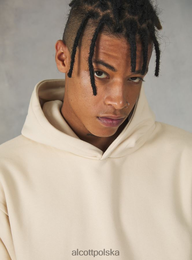 odzież Alcott Bluza z kapturem o pudełkowym kroju średni piasek sa2 mężczyźni 2TXFF6794