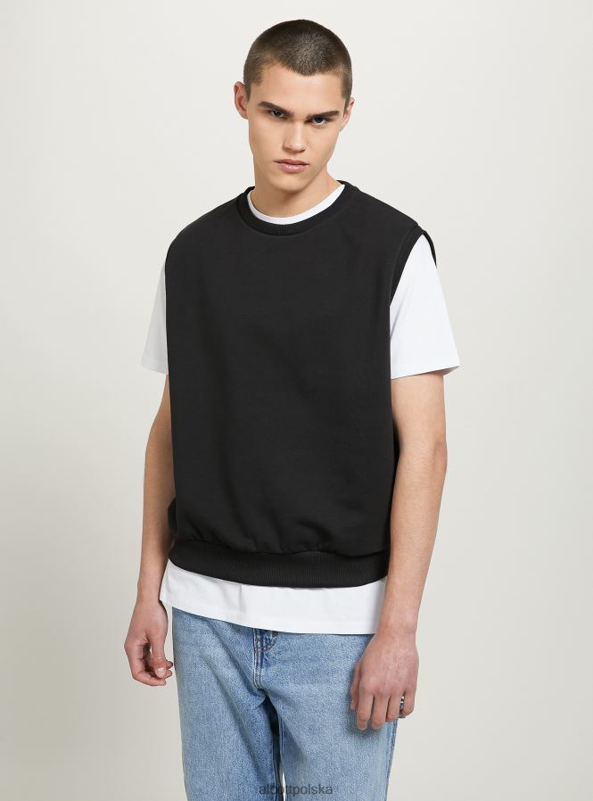 odzież Alcott Kamizelka Felpa o pudełkowym kroju bk1 czarny mężczyźni 2TXFF6644