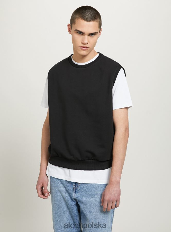 odzież Alcott Kamizelka Felpa o pudełkowym kroju bk1 czarny mężczyźni 2TXFF6644