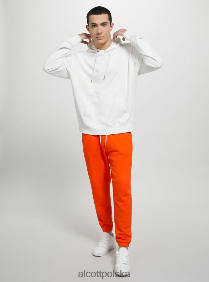 odzież Alcott bluza z kapturem i kieszenią kangurką wh1 ecru mężczyźni 2TXFF6661