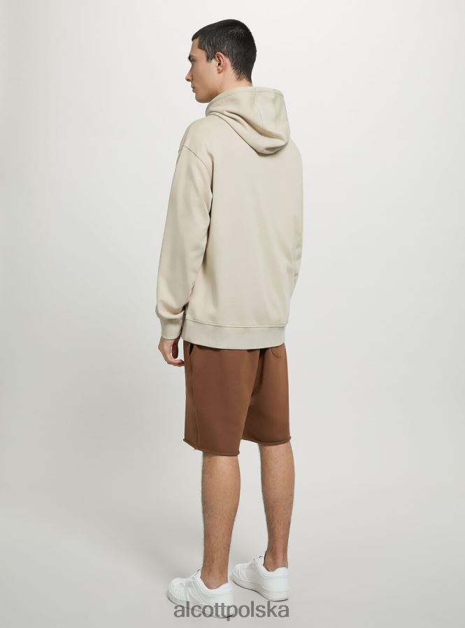 odzież Alcott bluza z kapturem i kieszenią kangurką wh1 ecru mężczyźni 2TXFF6680
