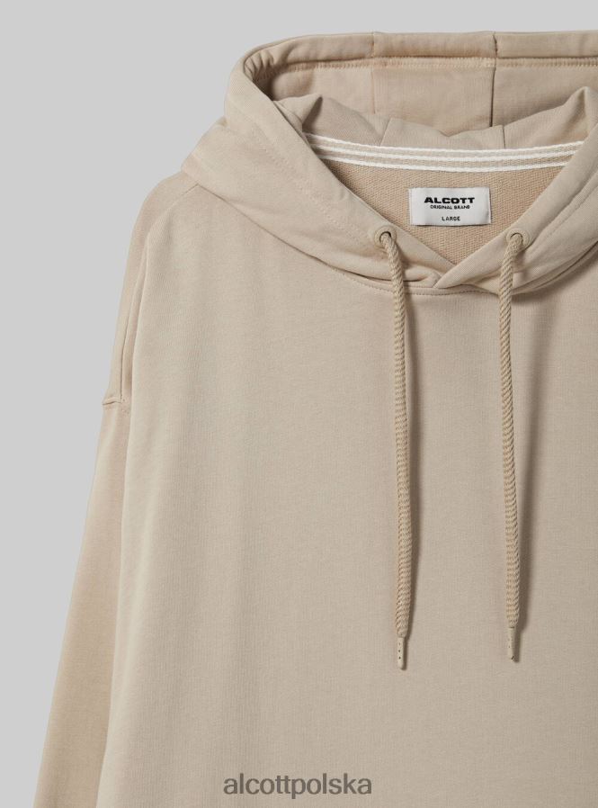 odzież Alcott bluza z kapturem i kieszenią kangurką wh1 ecru mężczyźni 2TXFF6680