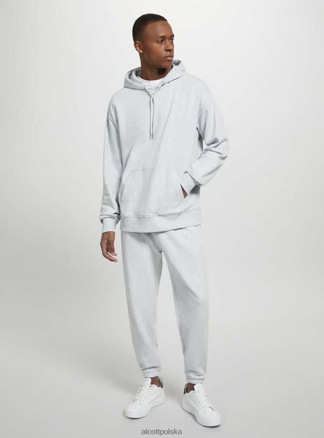 odzież Alcott bluza z kapturem i kieszenią kangurką wh1 ecru mężczyźni 2TXFF6683