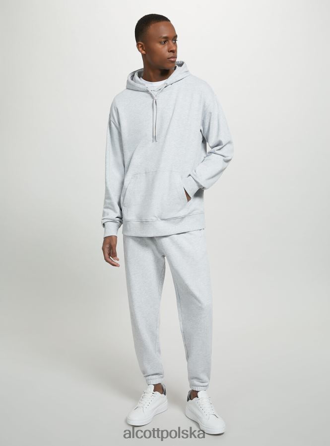 odzież Alcott bluza z kapturem i kieszenią kangurką wh1 ecru mężczyźni 2TXFF6683