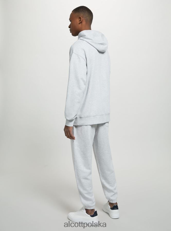 odzież Alcott bluza z kapturem i kieszenią kangurką wh1 ecru mężczyźni 2TXFF6683