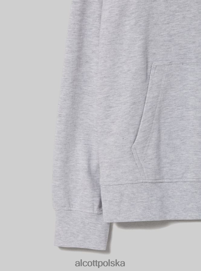 odzież Alcott bluza z kapturem i kieszenią kangurką wh1 ecru mężczyźni 2TXFF6683