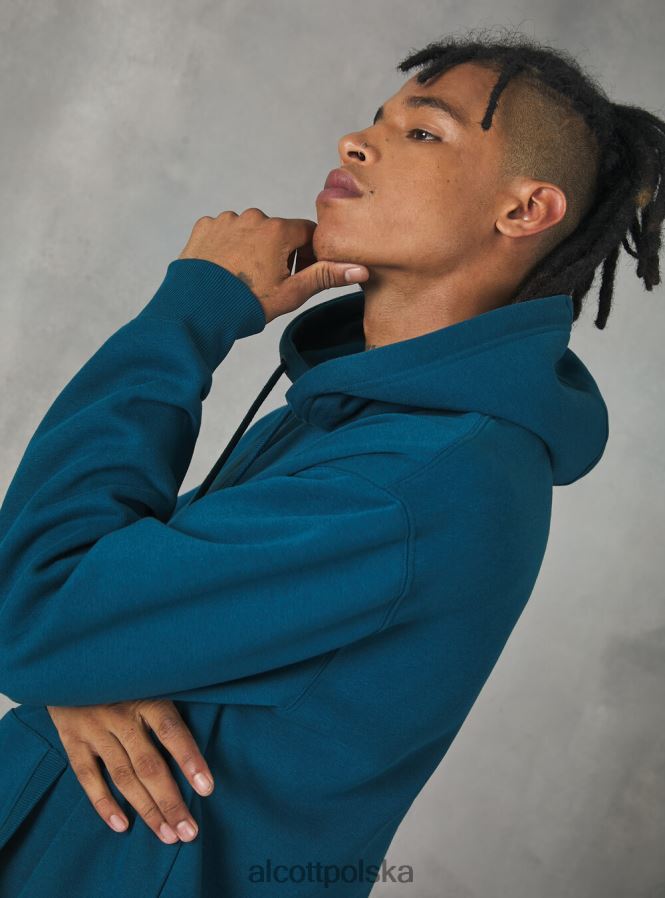 odzież Alcott bluza z kapturem i kieszenią kangurką wh2 biały mężczyźni 2TXFF61137