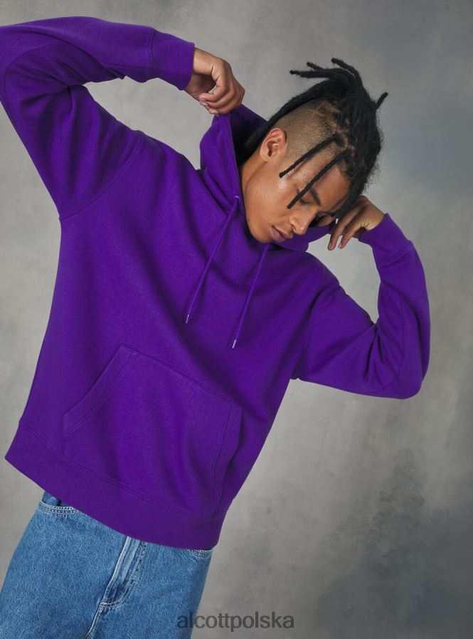 odzież Alcott bluza z kapturem i kieszenią kangurką wh2 biały mężczyźni 2TXFF6710