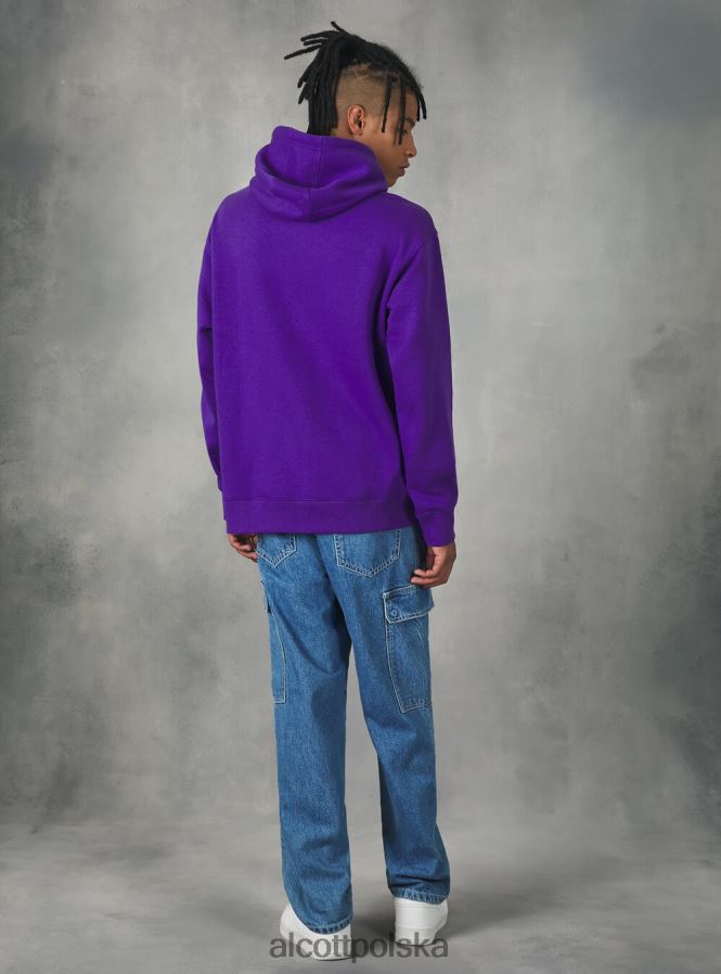 odzież Alcott bluza z kapturem i kieszenią kangurką wh2 biały mężczyźni 2TXFF6710