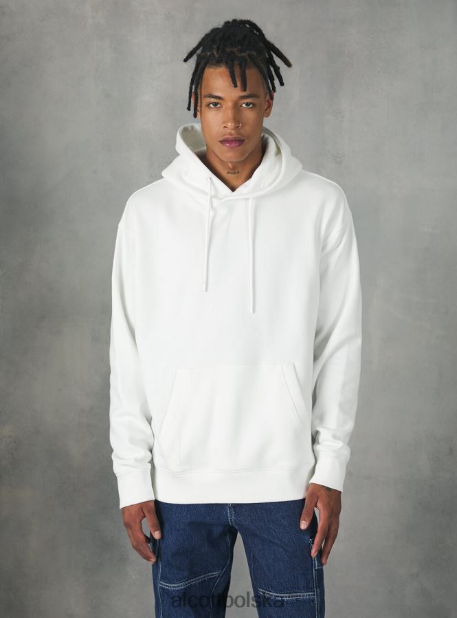 odzież Alcott bluza z kapturem i kieszenią kangurką wh2 biały mężczyźni 2TXFF6814