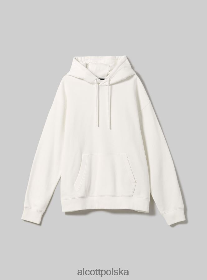 odzież Alcott bluza z kapturem i kieszenią kangurką wh2 biały mężczyźni 2TXFF6814