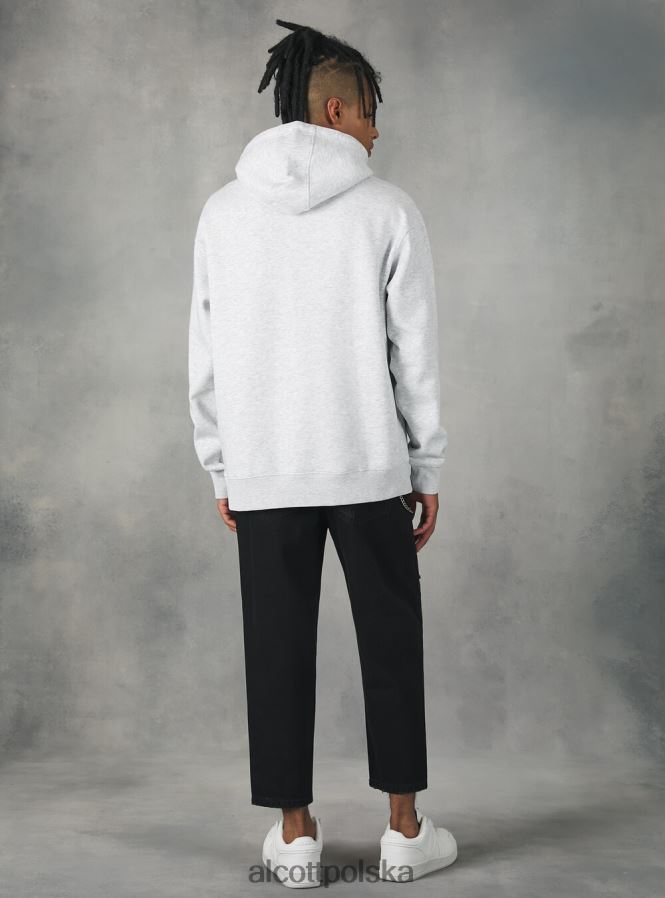 odzież Alcott bluza z kapturem i kieszenią kangurką wh2 biały mężczyźni 2TXFF6944
