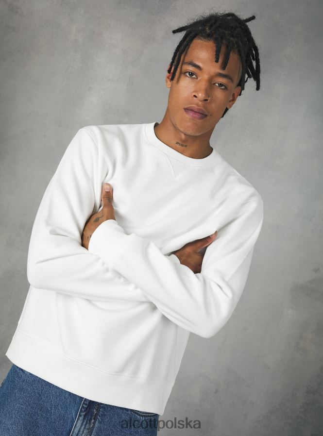 odzież Alcott bluza z okrągłym dekoltem wh2 biały mężczyźni 2TXFF6709