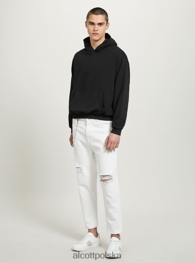 odzież Alcott felpa boxy fit z cappuccio wh1 ecru mężczyźni 2TXFF6637