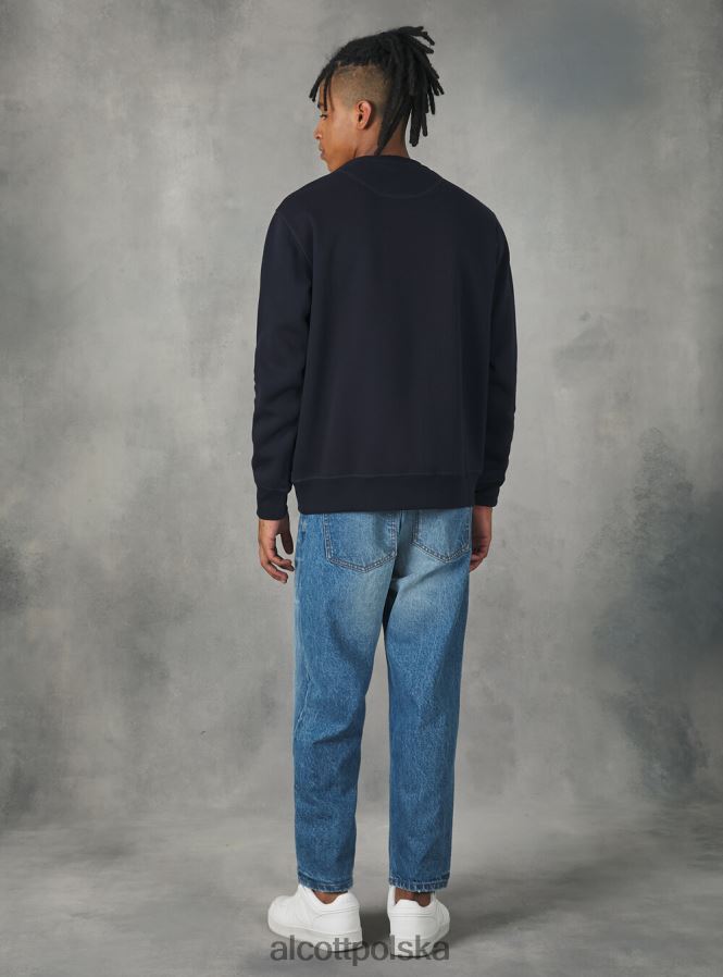 odzież Alcott felpa girocollo con stampa college bo1 bordowy ciemny mężczyźni 2TXFF61113