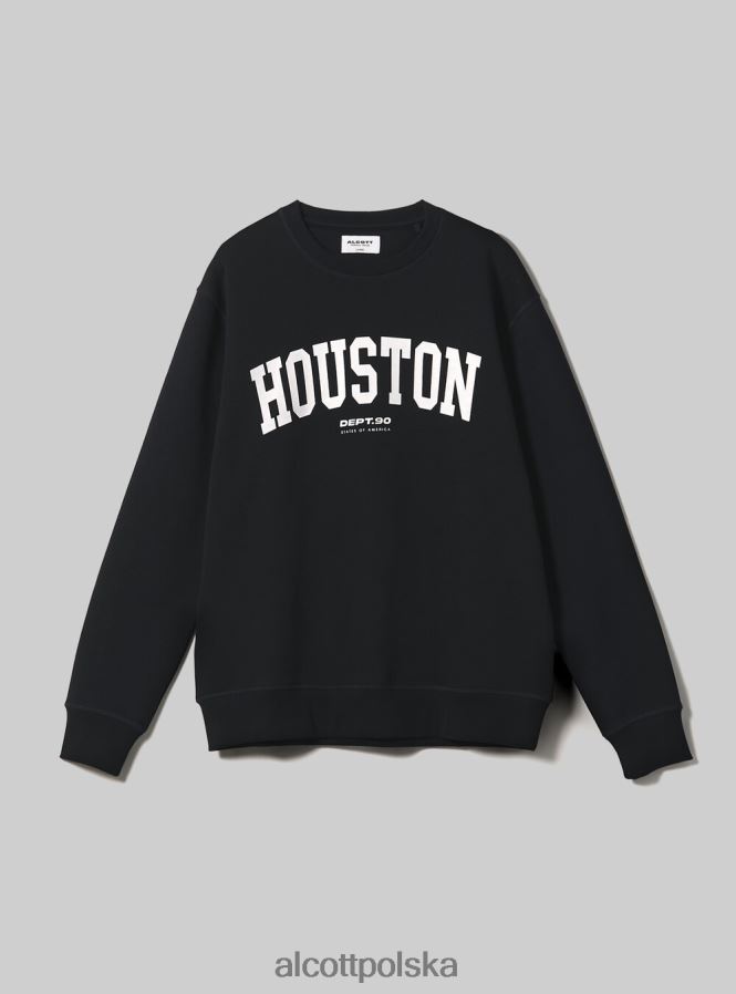 odzież Alcott felpa girocollo con stampa college bo1 bordowy ciemny mężczyźni 2TXFF61113