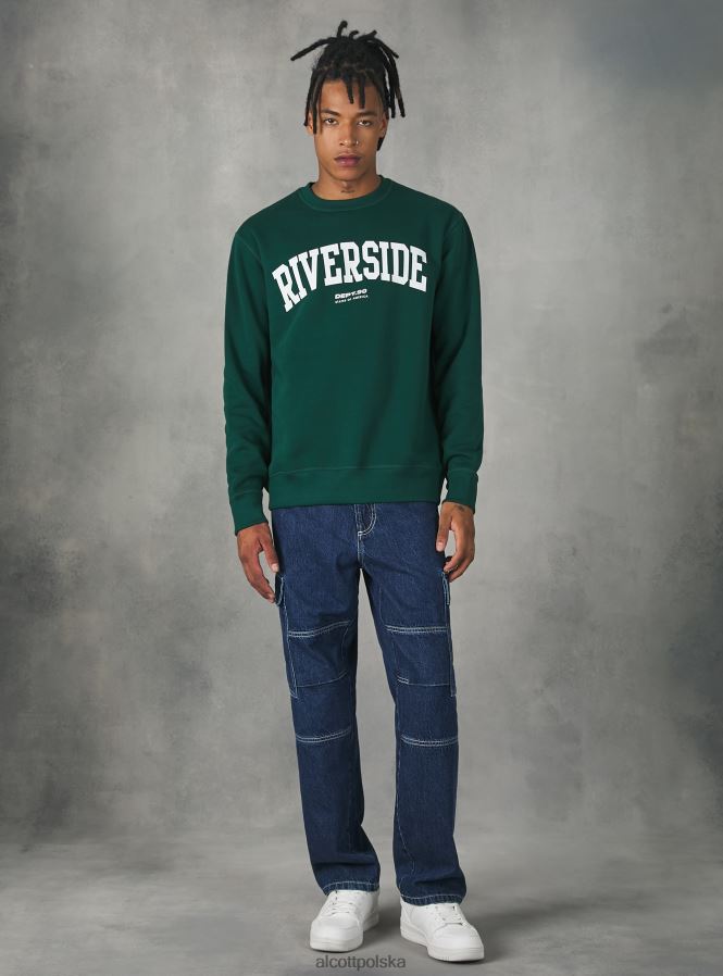 odzież Alcott felpa girocollo con stampa college bo1 bordowy ciemny mężczyźni 2TXFF61196