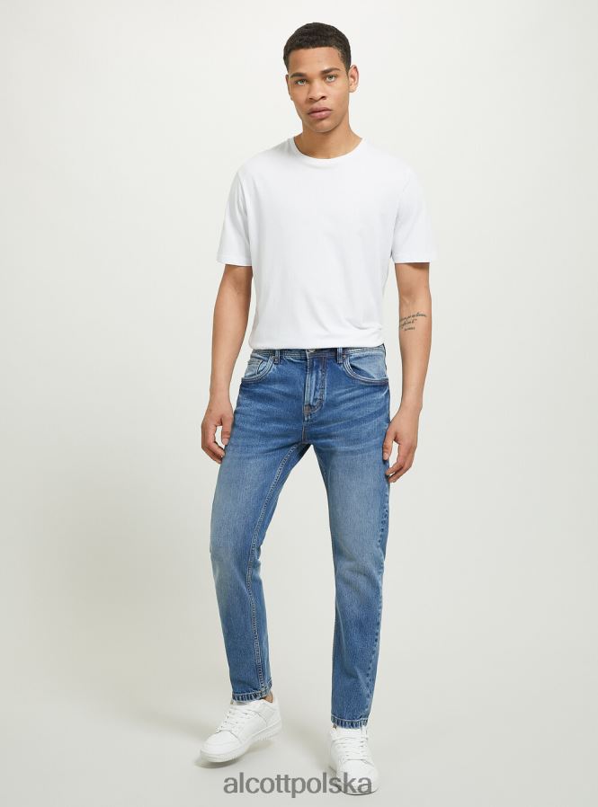 odzież Alcott Dżinsy bawełniane o dopasowanym kroju d003 średni niebieski mężczyźni 2TXFF61121