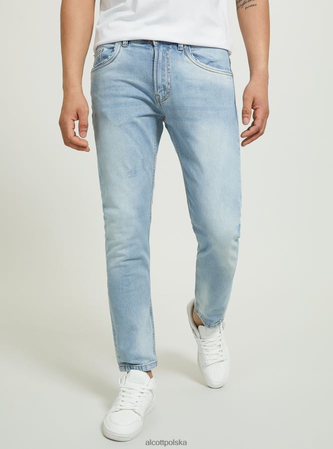 odzież Alcott Dżinsy bawełniane o dopasowanym kroju d003 średni niebieski mężczyźni 2TXFF6657