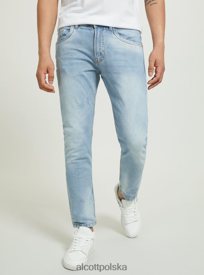 odzież Alcott Dżinsy bawełniane o dopasowanym kroju d003 średni niebieski mężczyźni 2TXFF6657