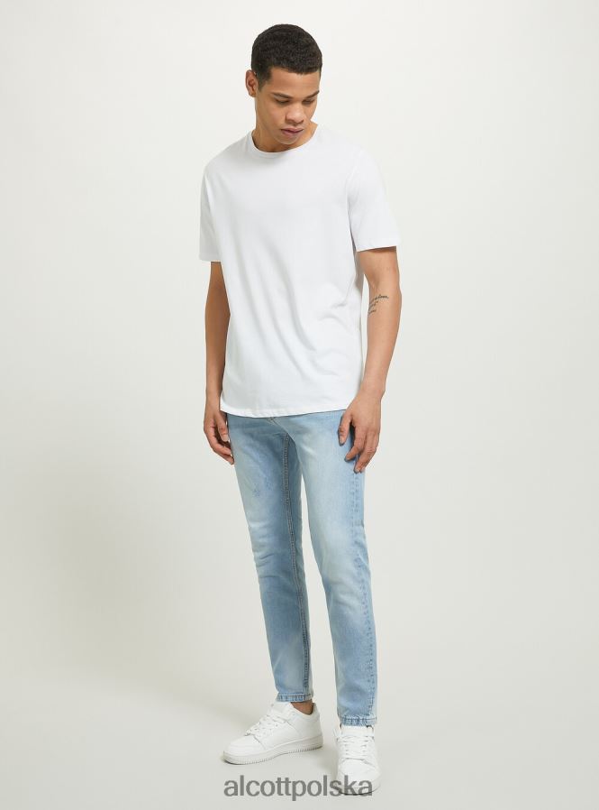 odzież Alcott Dżinsy bawełniane o dopasowanym kroju d003 średni niebieski mężczyźni 2TXFF6657