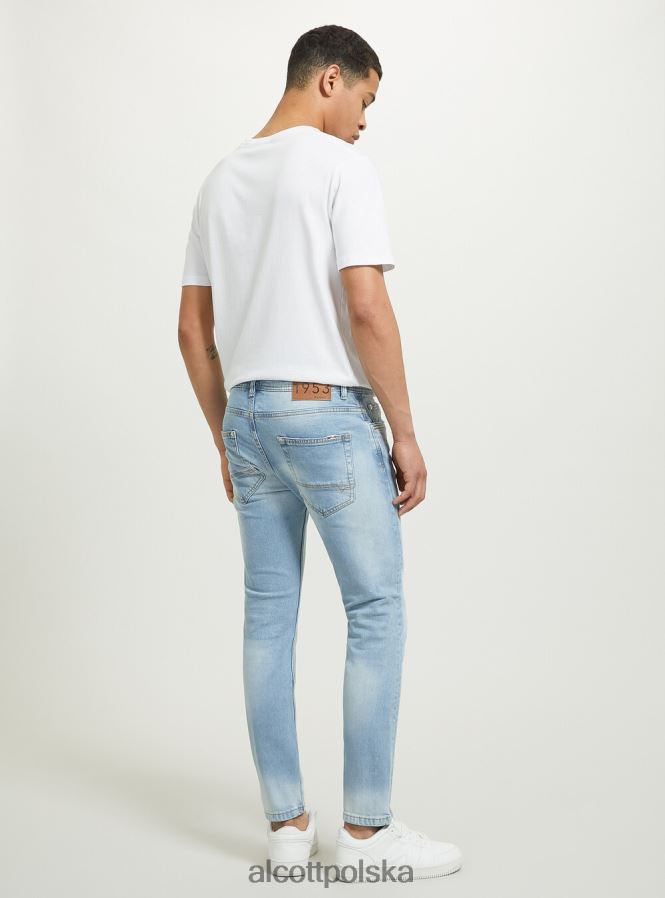 odzież Alcott Dżinsy bawełniane o dopasowanym kroju d003 średni niebieski mężczyźni 2TXFF6657