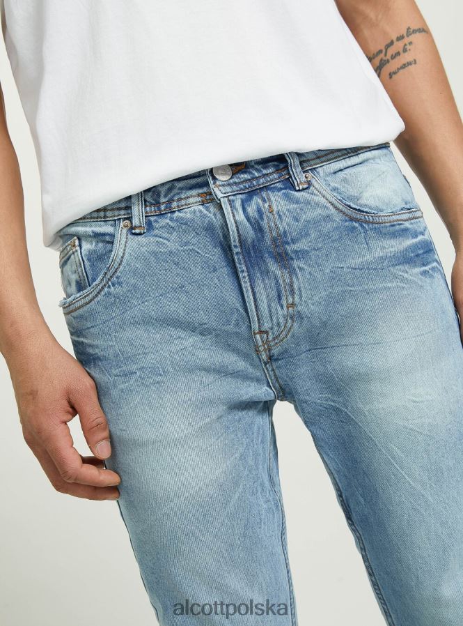 odzież Alcott Dżinsy bawełniane o dopasowanym kroju d003 średni niebieski mężczyźni 2TXFF6684