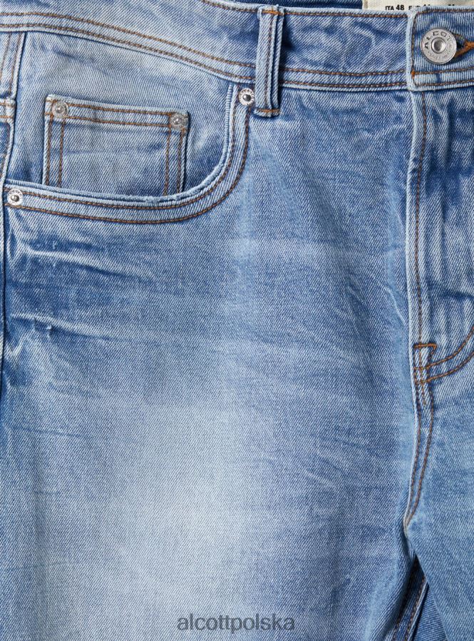odzież Alcott Dżinsy bawełniane o dopasowanym kroju d003 średni niebieski mężczyźni 2TXFF6684