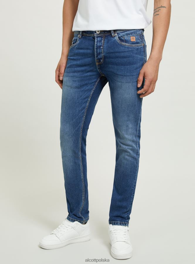 odzież Alcott Dżinsy skinny fit z elastycznego denimu d002 średni ciemnoniebieski mężczyźni 2TXFF61150