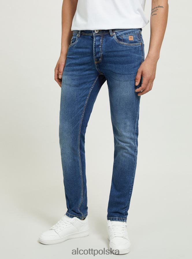 odzież Alcott Dżinsy skinny fit z elastycznego denimu d002 średni ciemnoniebieski mężczyźni 2TXFF61150